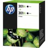 HP Pack 301 XL Noir x2 - D8J45AE - 2 Cartouches jet d'encre d'origine