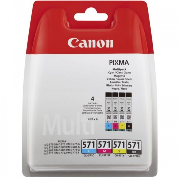 Canon Multipack Cli 571 4 Cartouches Jet Dencre Dorigine 3165