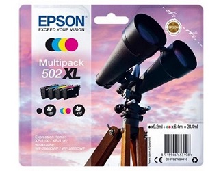 Photo d'un pack de cartouche d'origine de marque Epson et de référence 502 XL